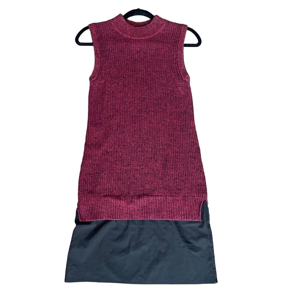 French Connection Sleeveless Red and Black Sweater Dress (S/4)